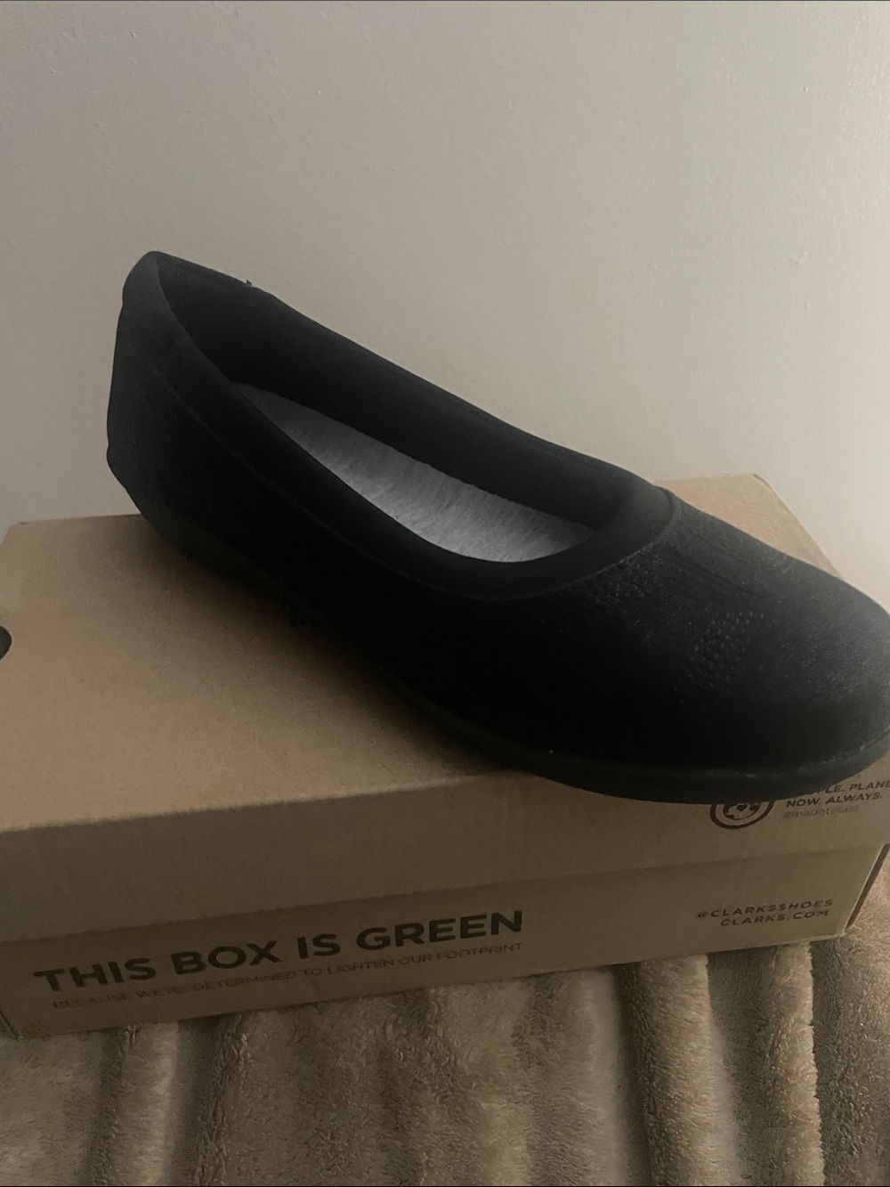Cloudsteppers by Clarks Black Slip-On Ballet Flat